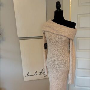 JLUXLABEL Off-Shoulder Cream Maxi Dress